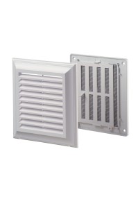 EL180AUR -kratka wentylacyjna regulowana z siatką bez kołnierza 180x180 mm, biała