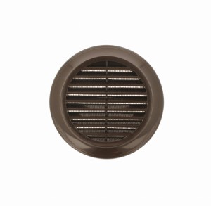 EL150BR - kratka wentylacyjna okrągła z siatką i kołnierzem fi 150 mm, brązowa