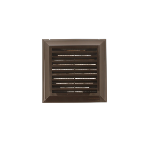 EL180AKBR- kratka wentylacyjna 180x180 mm z siatką i kołnierzem okrągłym fi 125 mm, brązowa