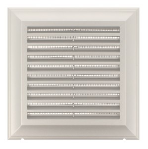 EL140ASAT - kratka wentylacyjna 140x140 mm z siatką i kołnierzem prostokątnym 100x100 mm, satyna