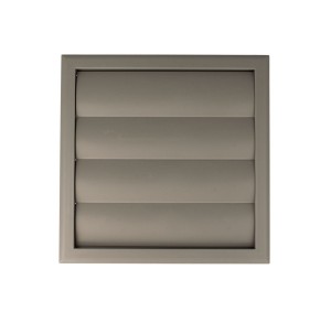 MW120AZKSZ - wylot ścienny żaluzjowy 154x154 mm z kołnierzem fi 125 mm, szary