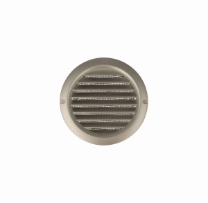 MW100KOSAT - kratka wentylacyjna okrągła z siatką i kołnierzem fi 100 mm, satyna