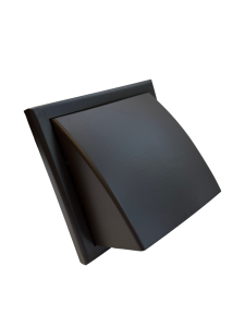 MW102AZPKBR - wylot ścienny 154x154 mm z zaworem zwrotnym, okapem i kołnierzem fi 100 mm, brązowy