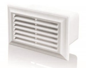 EL55 - kratka wentylacyjna z kołnierzem prostokątnym 110x55 mm, biała
