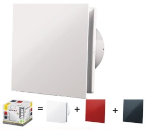 KLIQ COLORS wentylator osiowy fi 100 mm, cichy z wyłącznikiem czasowym, biały