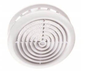 MW125KSE - dyfuzor sufitowy z siatką fi 125 mm, biały