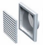 MW150AK - kratka wentylacyjna 188x188 mm z siatką i kołnierzem fi 150 mm, biała