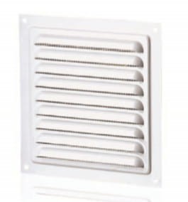 WM125 - osłona wentylacyjna ze stali 125x125 mm z siatką, biała