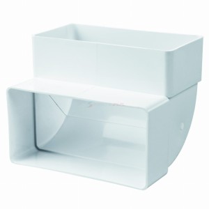 KP55-5 - kolano pionowe 110x55 mm, 90 st., białe