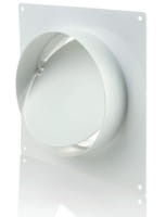 KO150-KPZ - kołnierz przyścienny fi 150 mm z zaworem zwrotnym, biały